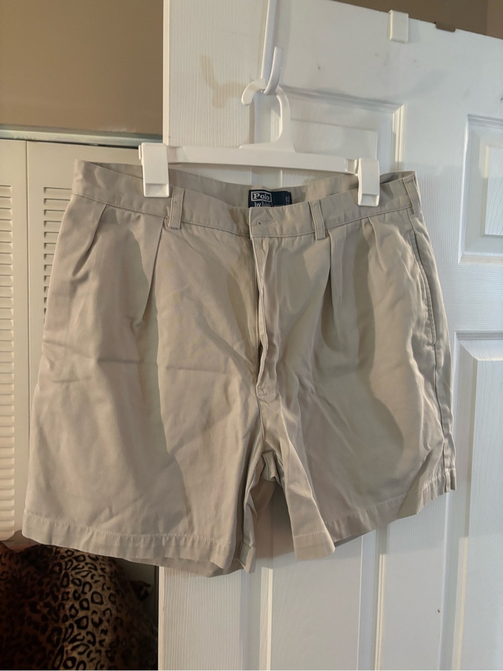 Polo by Ralph Lauren Khaki Flat-Front Cotton Shorts